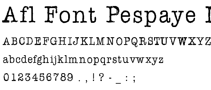 AFL Font pespaye nonmetric font